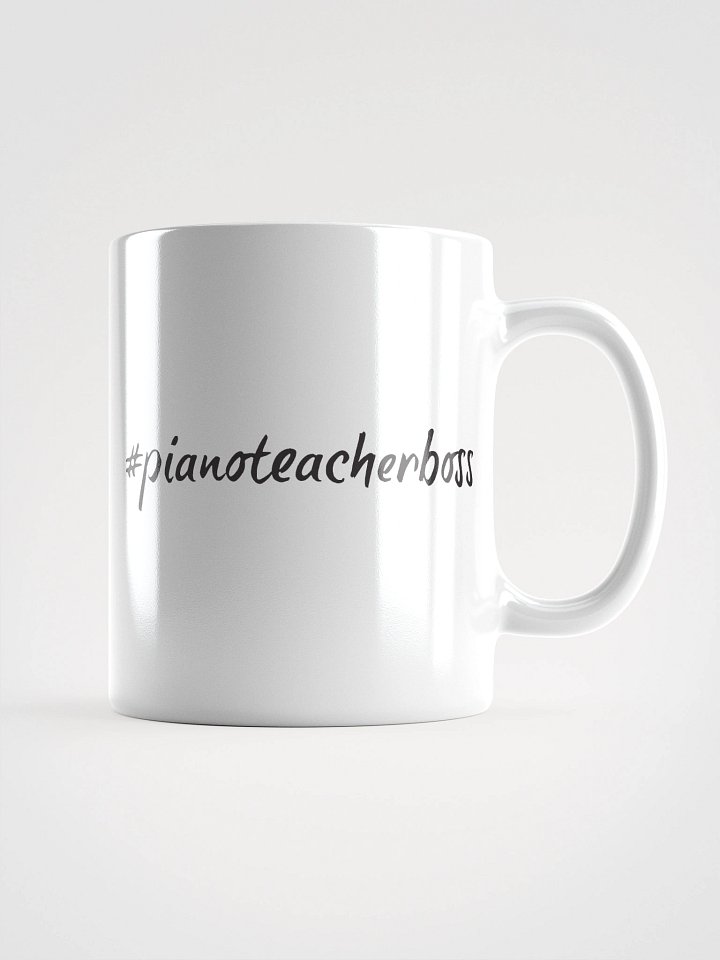 "Piano Teacher Boss" White Glossy Mug with Black Script product image (1)