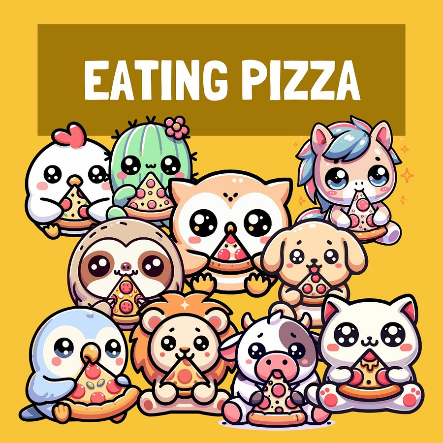 60 Kawaii Animals Doing Things Clipart Set product image (3)