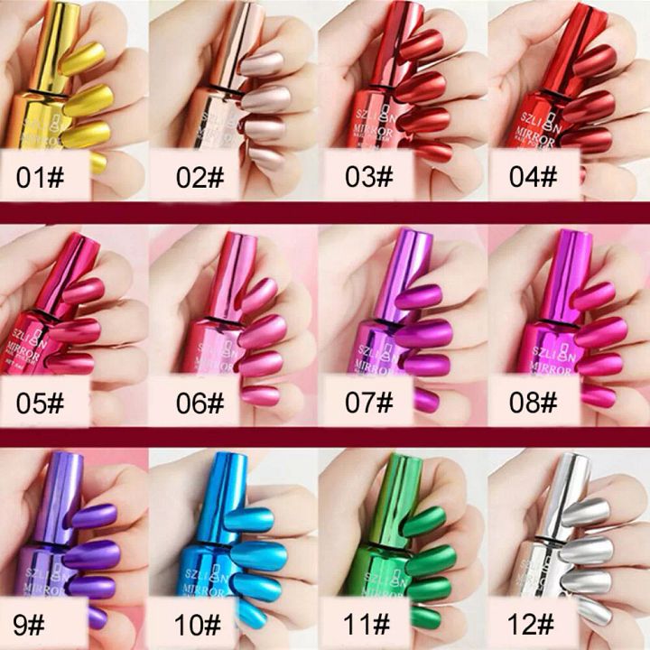 Metallic Nail Polish Magic Mirror Effect Chrome Nail Art Polish Varnish 8ml product image (1)