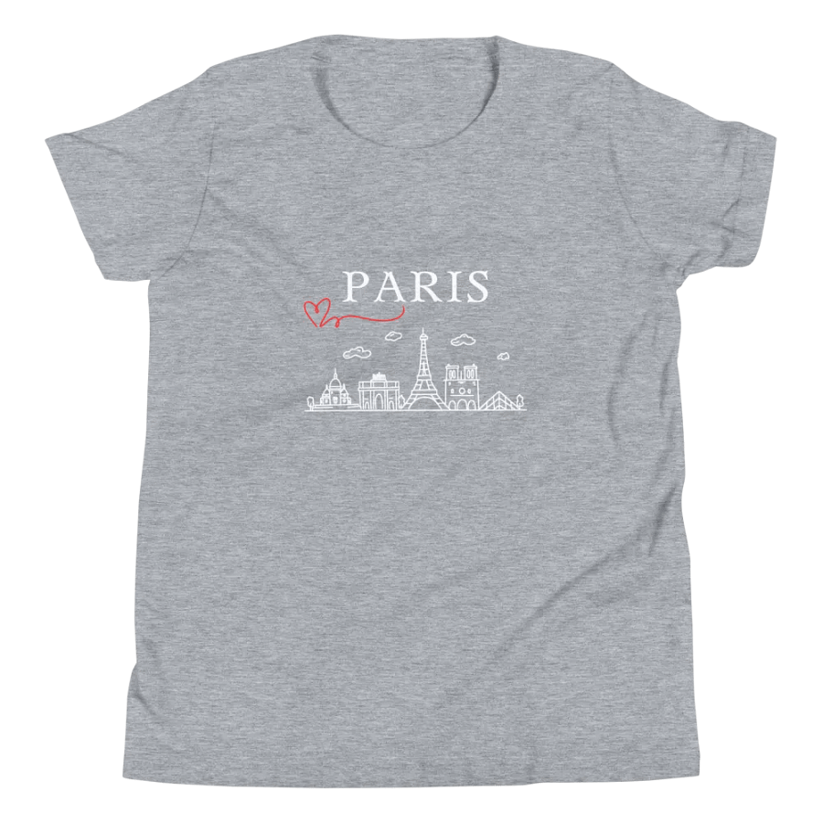 Love Paris with Monuments Youth T-Shirt | White Ink product image (11)