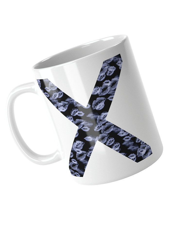 Black X Light Blue Lipstick Kisses | Glossy White Mug product image (1)
