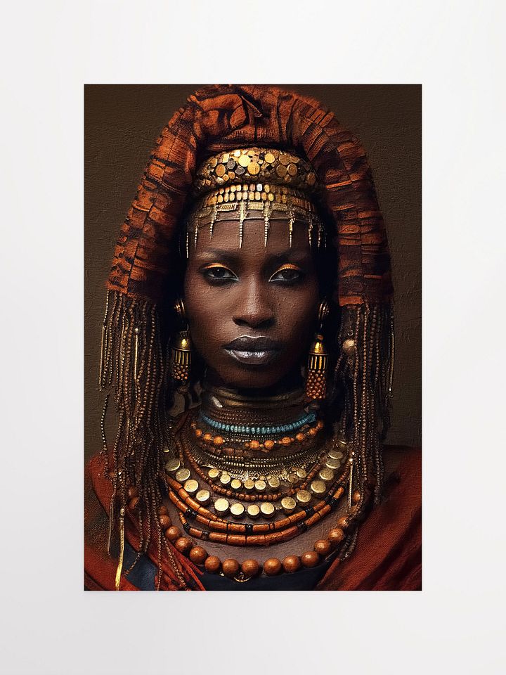 African Woman in Traditional Head Dress, Multi-Colored Jewelry Poster Print, Unframed product image (1)