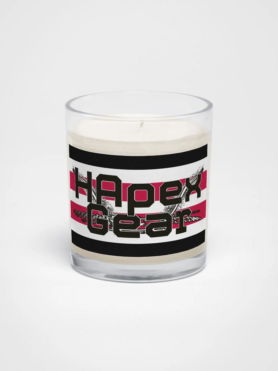Black HApex Gear White Logo - Soy Wax Candle In A Clear Glass Jar product image (1)