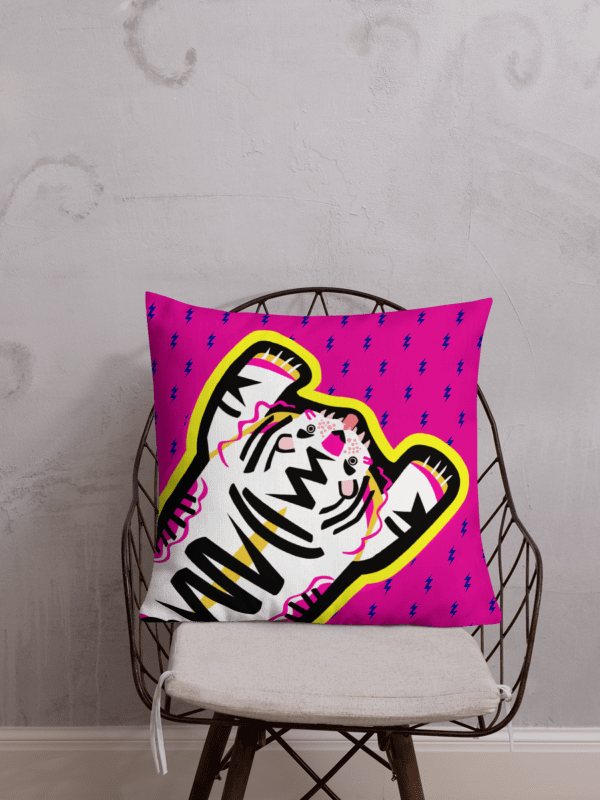 Electric Tigers on Pink & Blue - Pillow - 3 Size Choices product image (7)