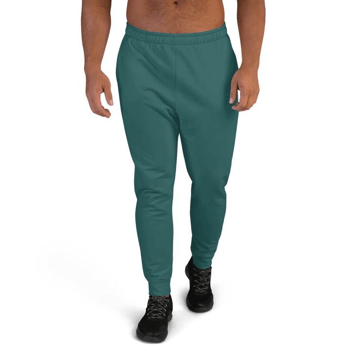 Plain Teal Green Soft Summer Recycled Polyester Premium Men's Joggers by Treasure Pie product image (1)