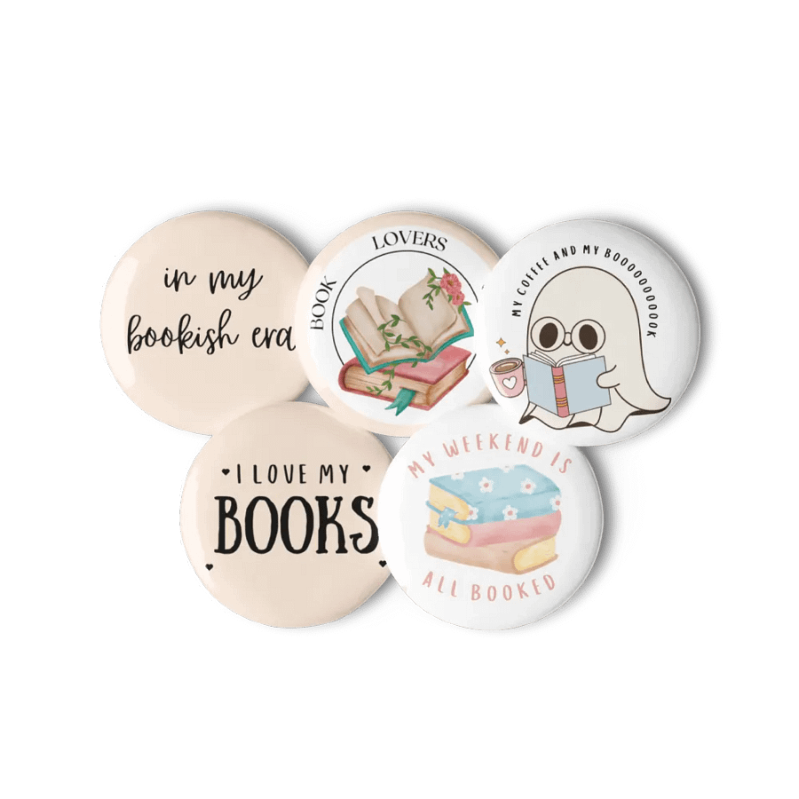Pastel Pink Pins Set for Reading Lovers product image (1)