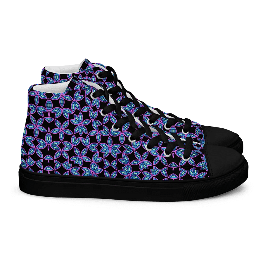 Floral Geometry High Top Canvas Shoes product image (5)