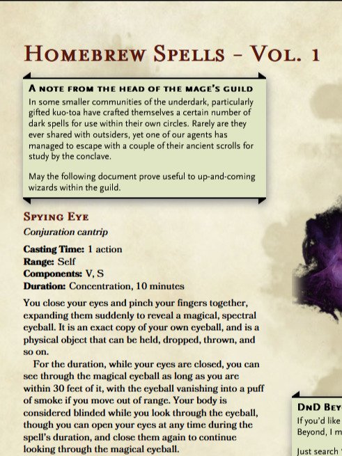Homebrew Spells Vol. 1 product image (1)