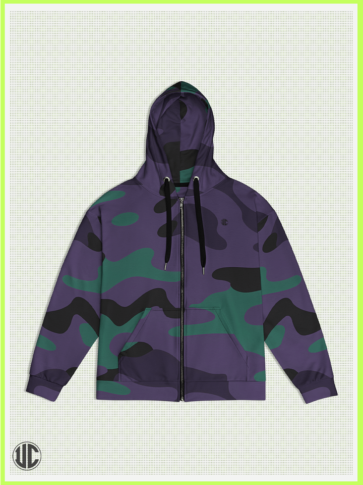 UnkoCon – Midnight Purple Camo Zip Hoodie product image (1)
