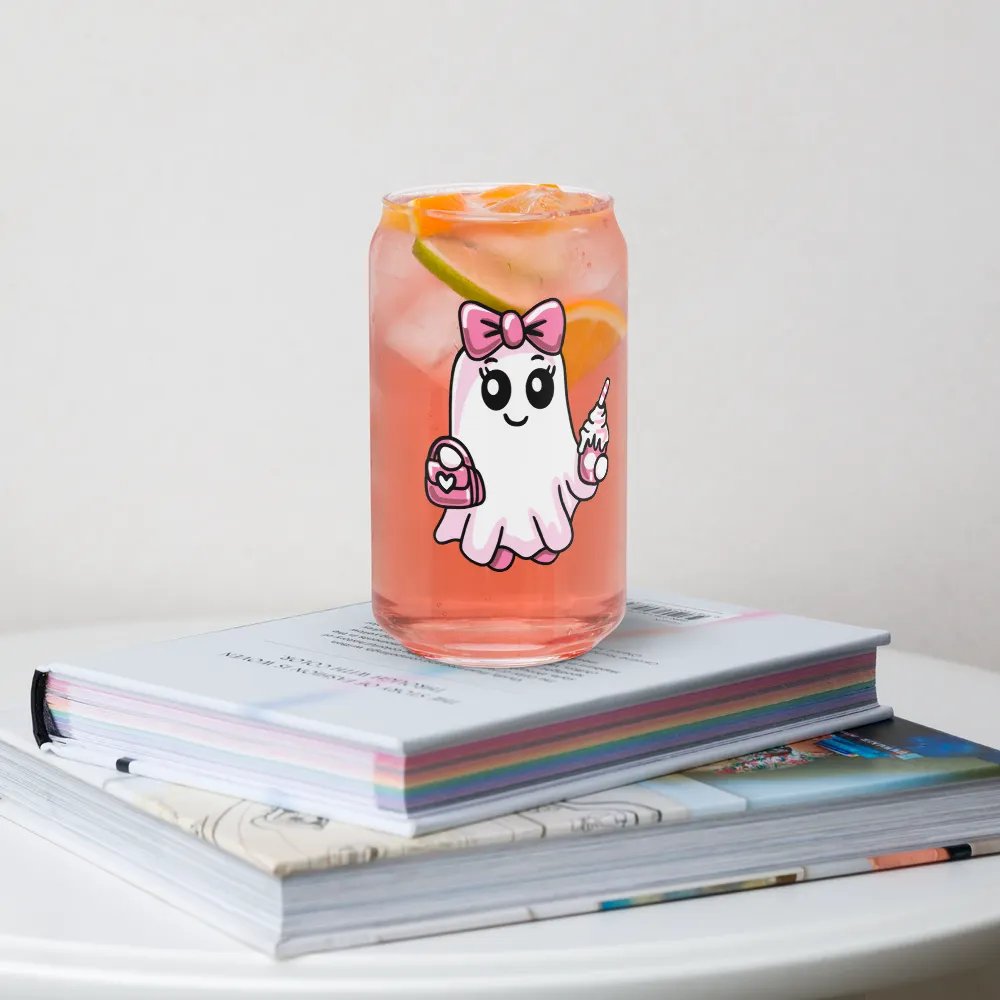 Cute Ghost 16oz Can-Shaped Drinking Glass product image (7)
