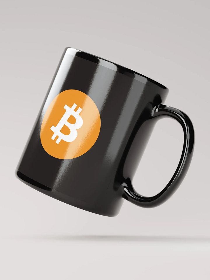 Bitcoin Logo Black Glossy Mug product image (3)
