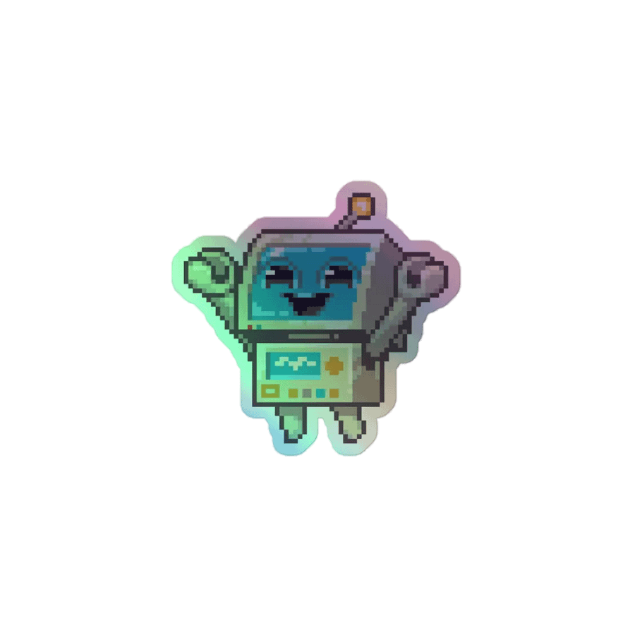Happy Robot Holographic Sticker product image (1)