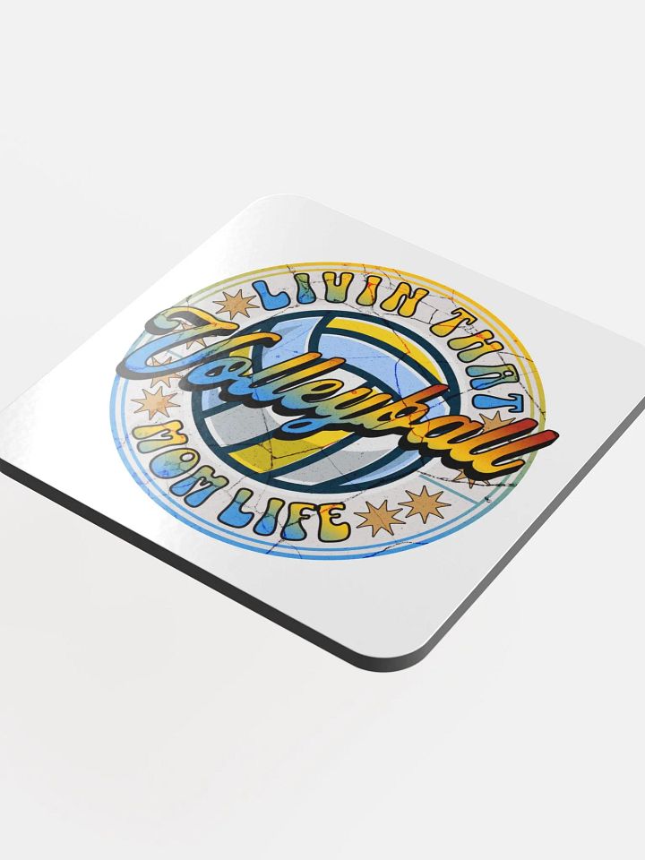 Livin That Mom Life Volleyball Vintage Coaster product image (1)