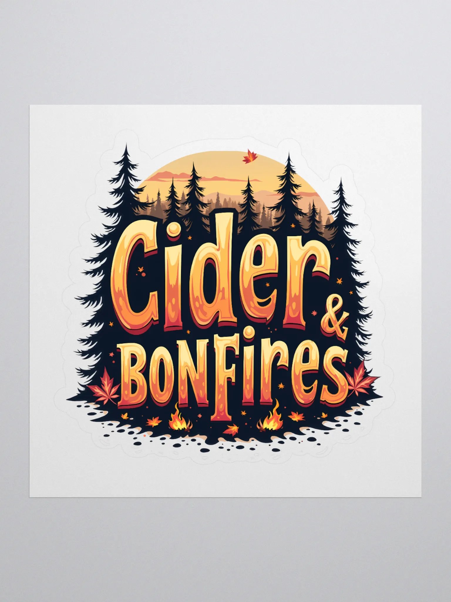 Cider & Bonfires Kiss Cut Stickers product image (1)