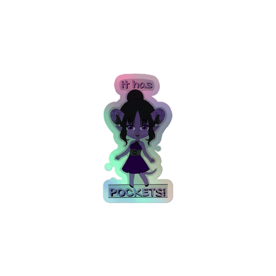 Cassi- It has pockets! Holo Sticker product image (1)