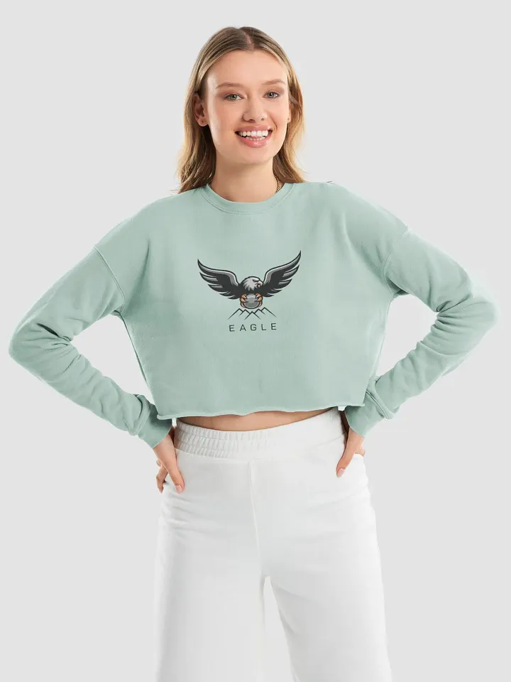 Women's Fleece Crop Sweatshirt with Large Eagle Logo on the Front (S-L) product image (23)