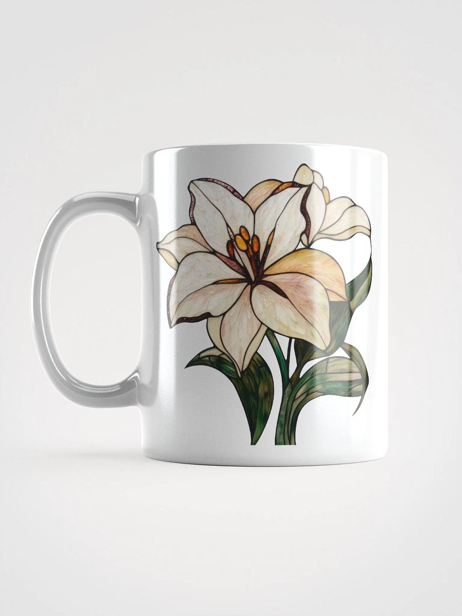 Stained Glass Lily White Glossy Mug product image (18)