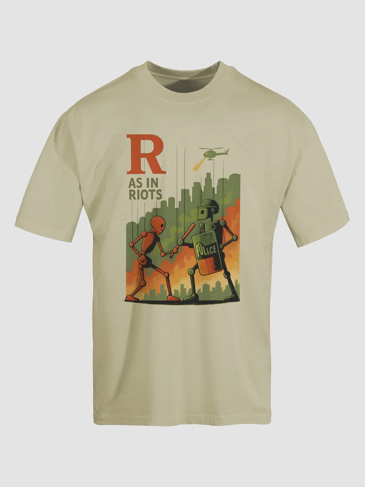 R as in riots color premium oversized faded t-shirt by dark alphabet product image (5)