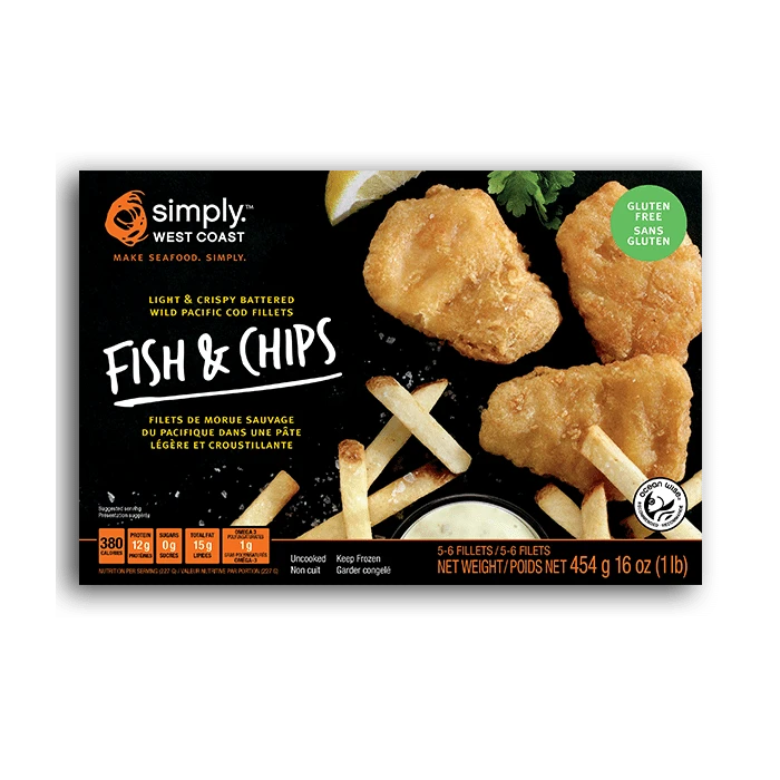 SIMPLY WEST COAST SEAFOOD: Fish and Chips, 16 oz product image (1)
