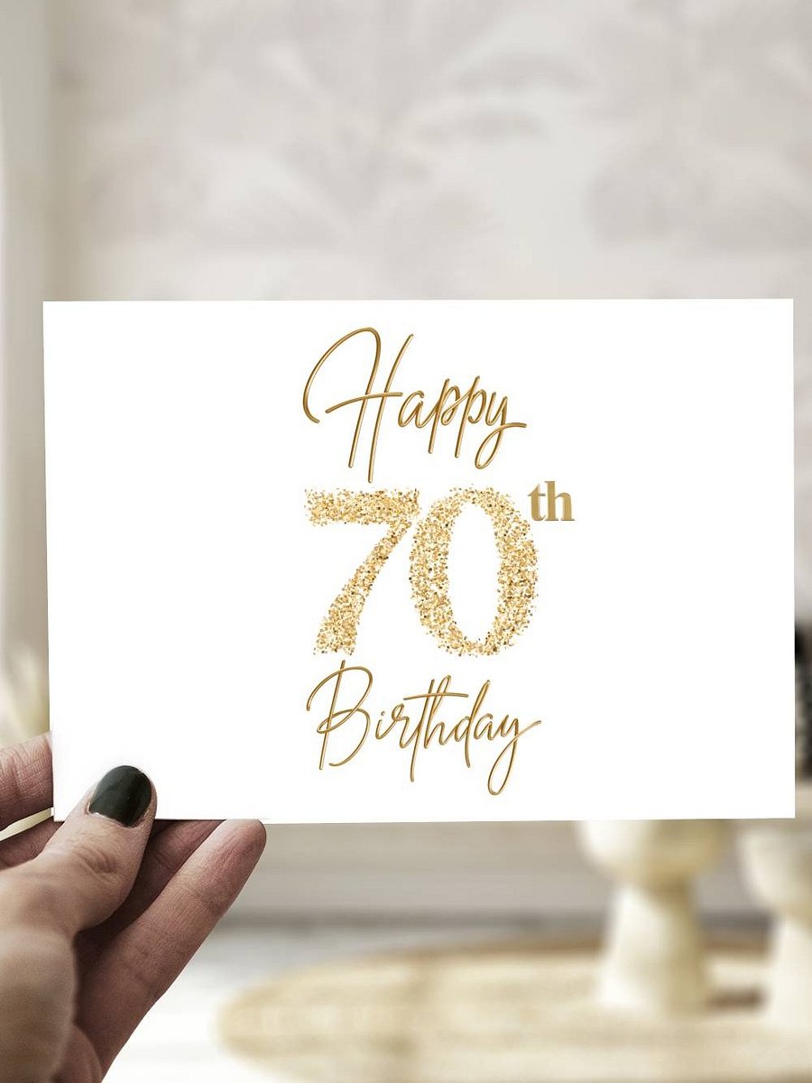 Golden Glitter 70th Birthday Greeting Card product image (1)