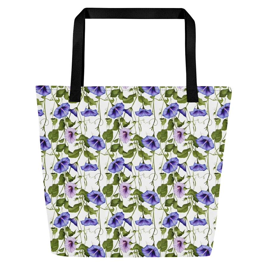 White with Morning Glory All Over Print Tote Bag product image (2)