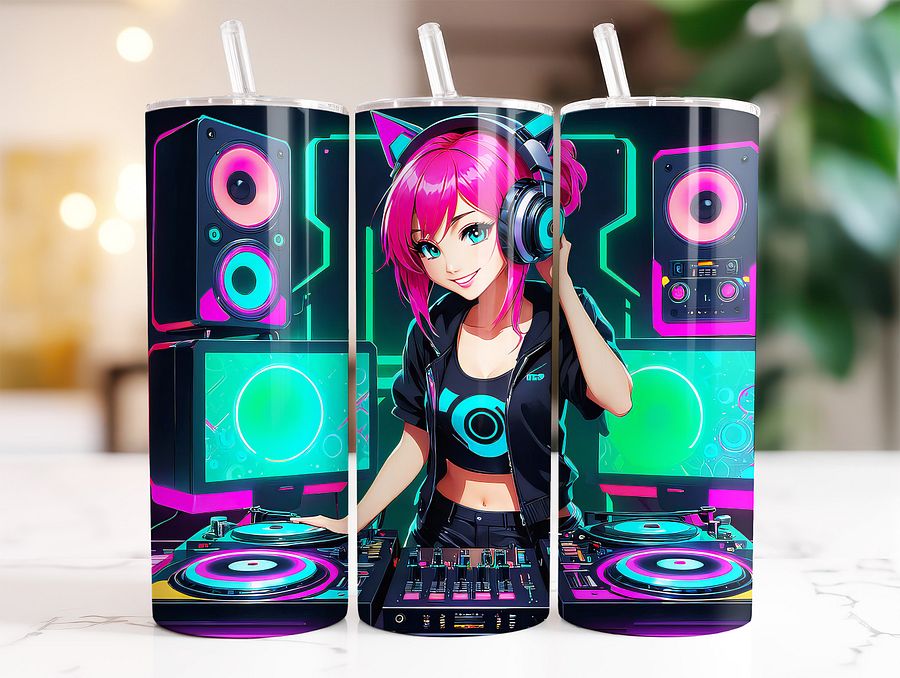 Dj Girl 20 oz Skinny Stainless Steel Tumbler - v1 product image (2)