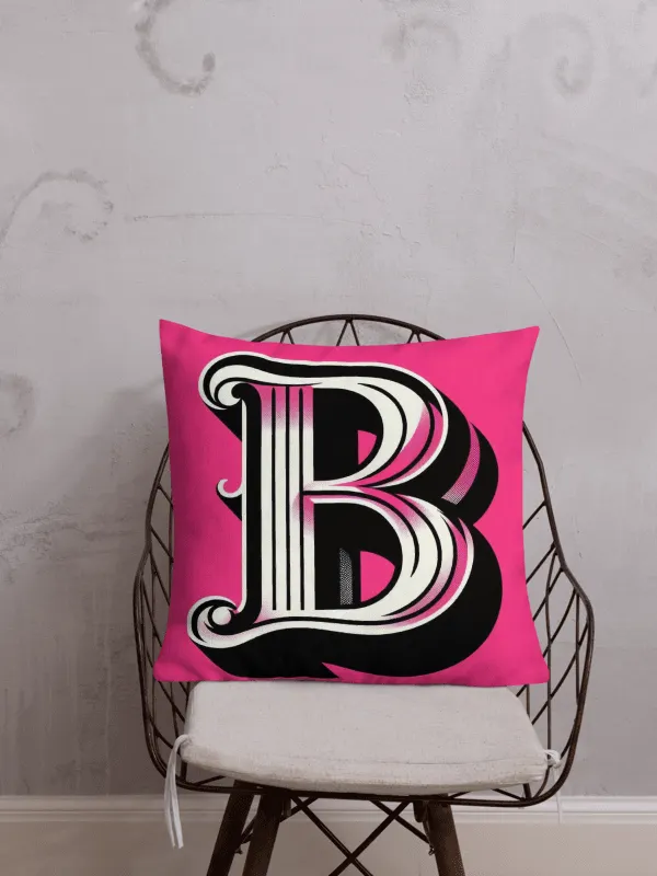 Bewitching 3D Monogram Pillow |AI Design initial B product image (1)