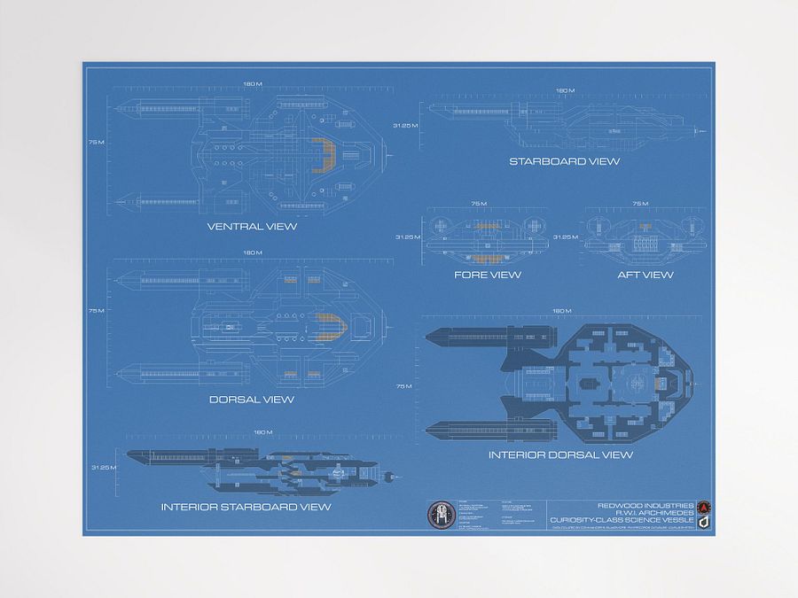 RWI Archimedes Starship Blueprint Poster product image (1)