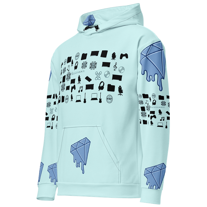 Light Blue Vlog Academy All-Over Print Recycled Unisex Hoodie product image (2)