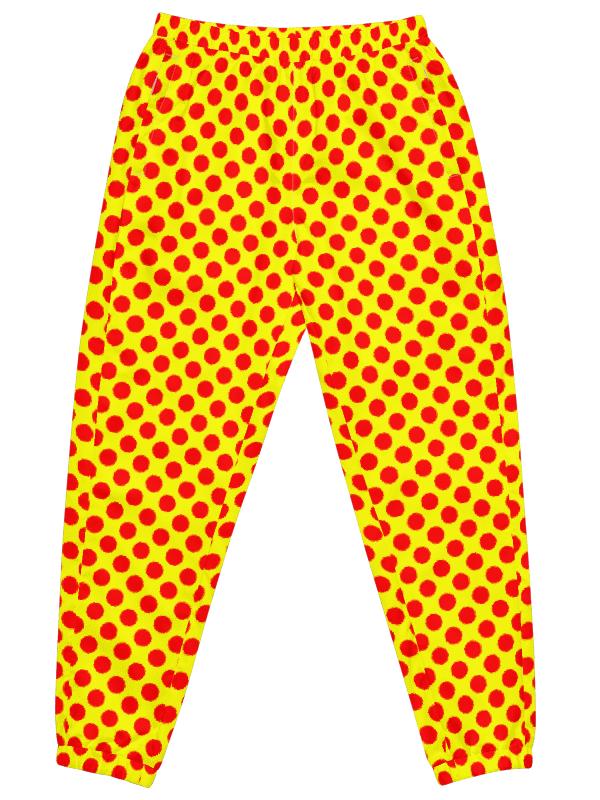 Red Polka Dots on Yellow Unisex Track Pants product image (5)