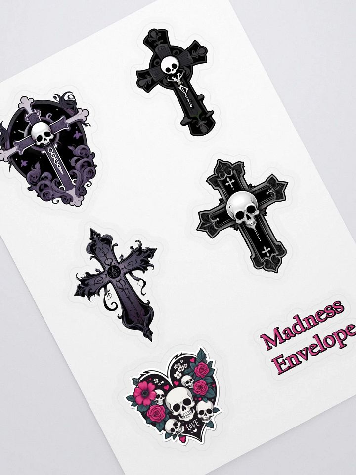 Dark Gothic Cross Sticker Set - Collector's Sticker Pack product image (2)
