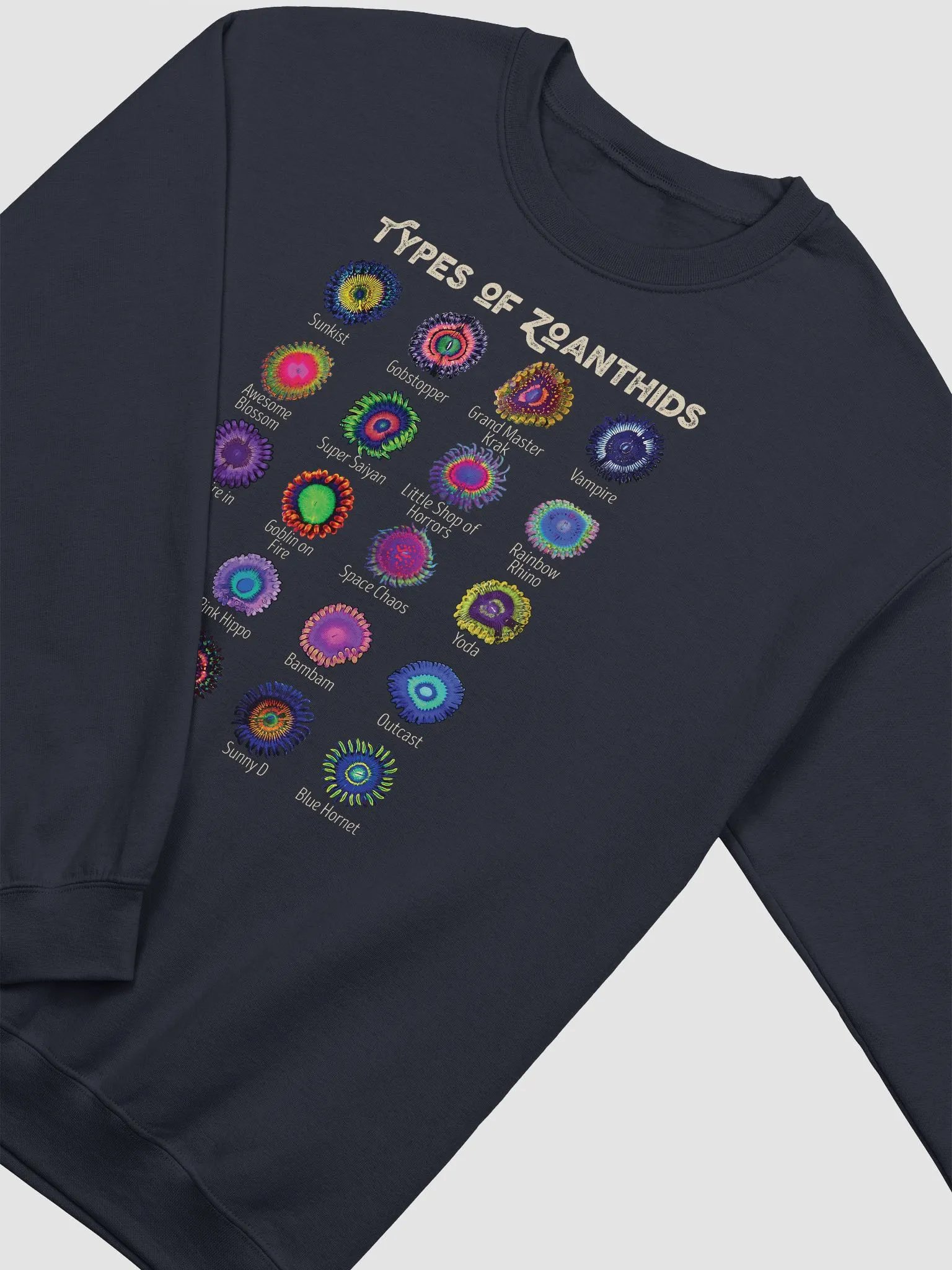 Zoanthid Identification Chart | Sweatshirt for Saltwater and Coral Reef Aquarium Hobbyists product image (19)