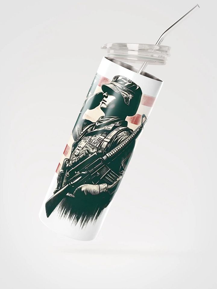 Saluting Soldier - Proud USA Patriotic Tribute Vintage Stainless Steel Tumbler product image (2)