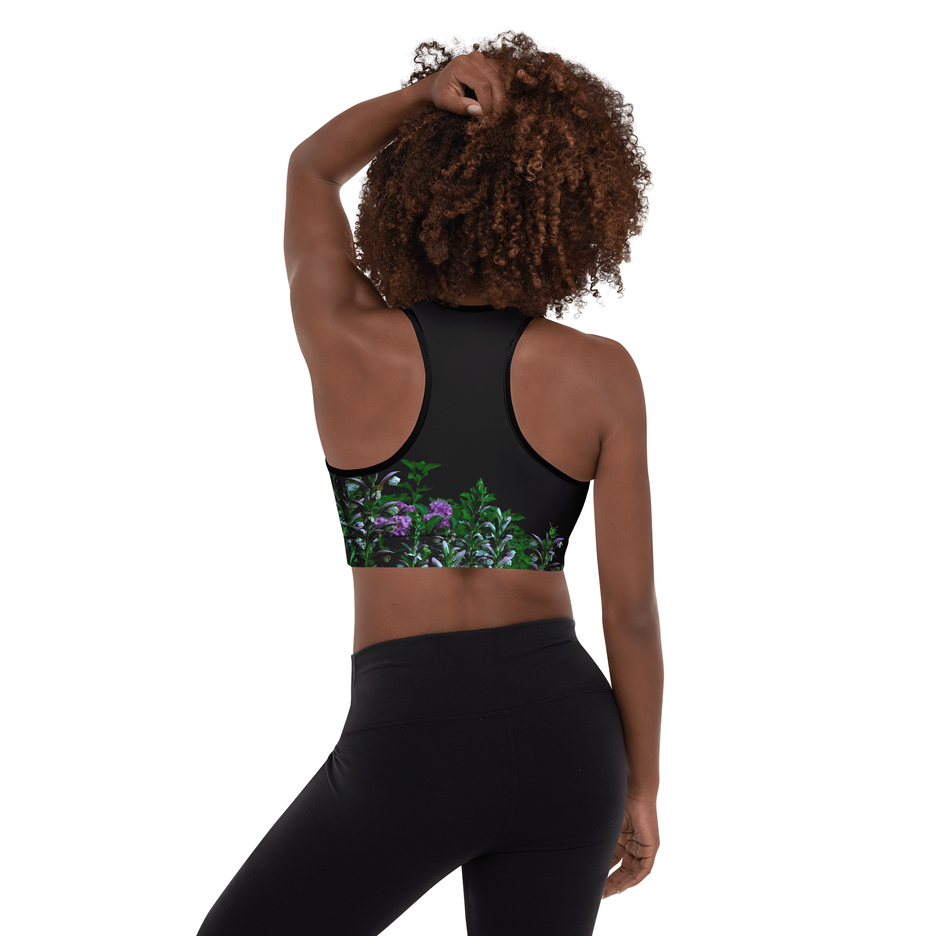 Gepolsteter Sport-BH - Blumenkontrast product image (3)