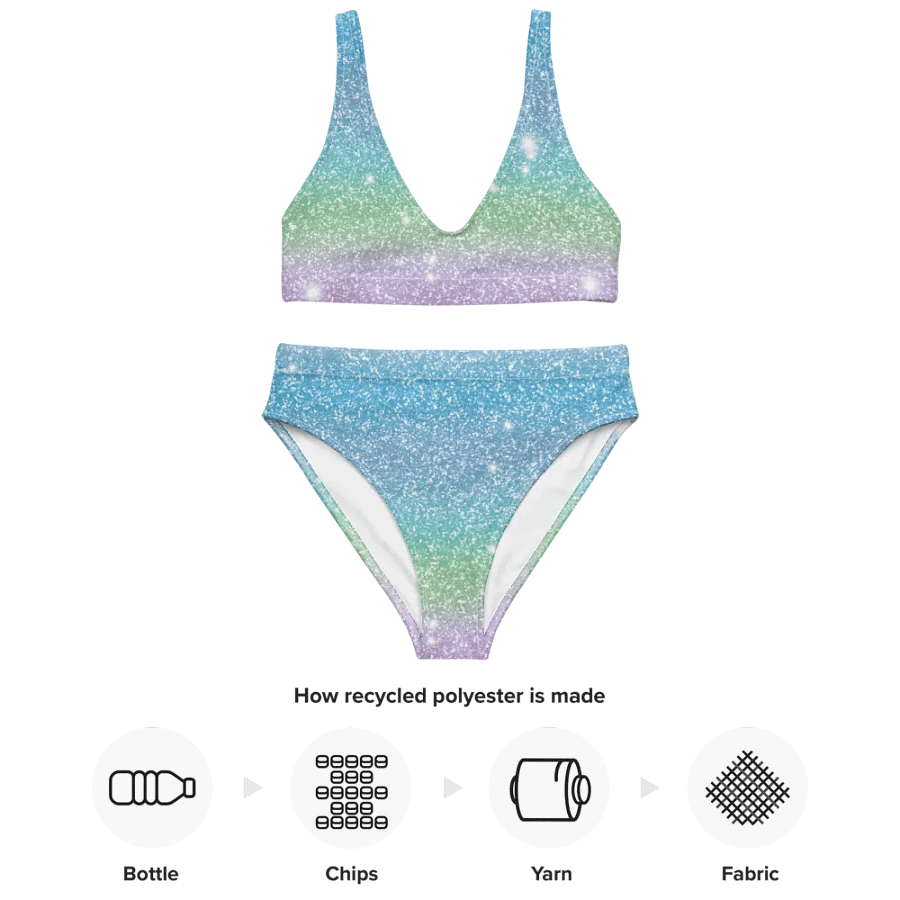 Glitter Unicorn Texture Design High Waisted Bikini (7) product image (4)
