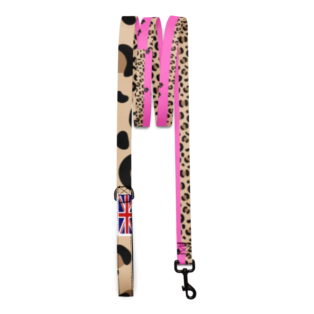 Psychedelic Leopard and Paw Print Pet Leash - Customizable Design product image (3)