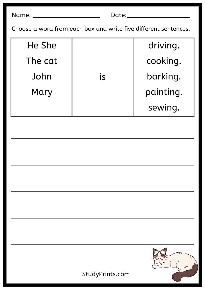 Simple Sentences for Beginners Worksheet product image (1)