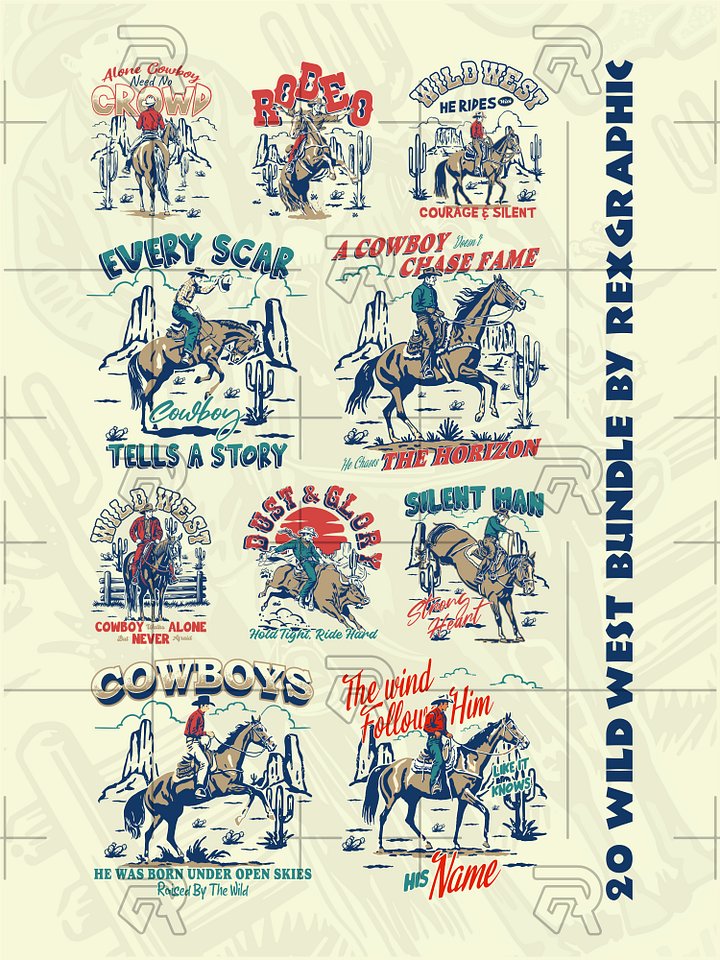 Western Retro Design Bundle (for commercial use) product image (2)