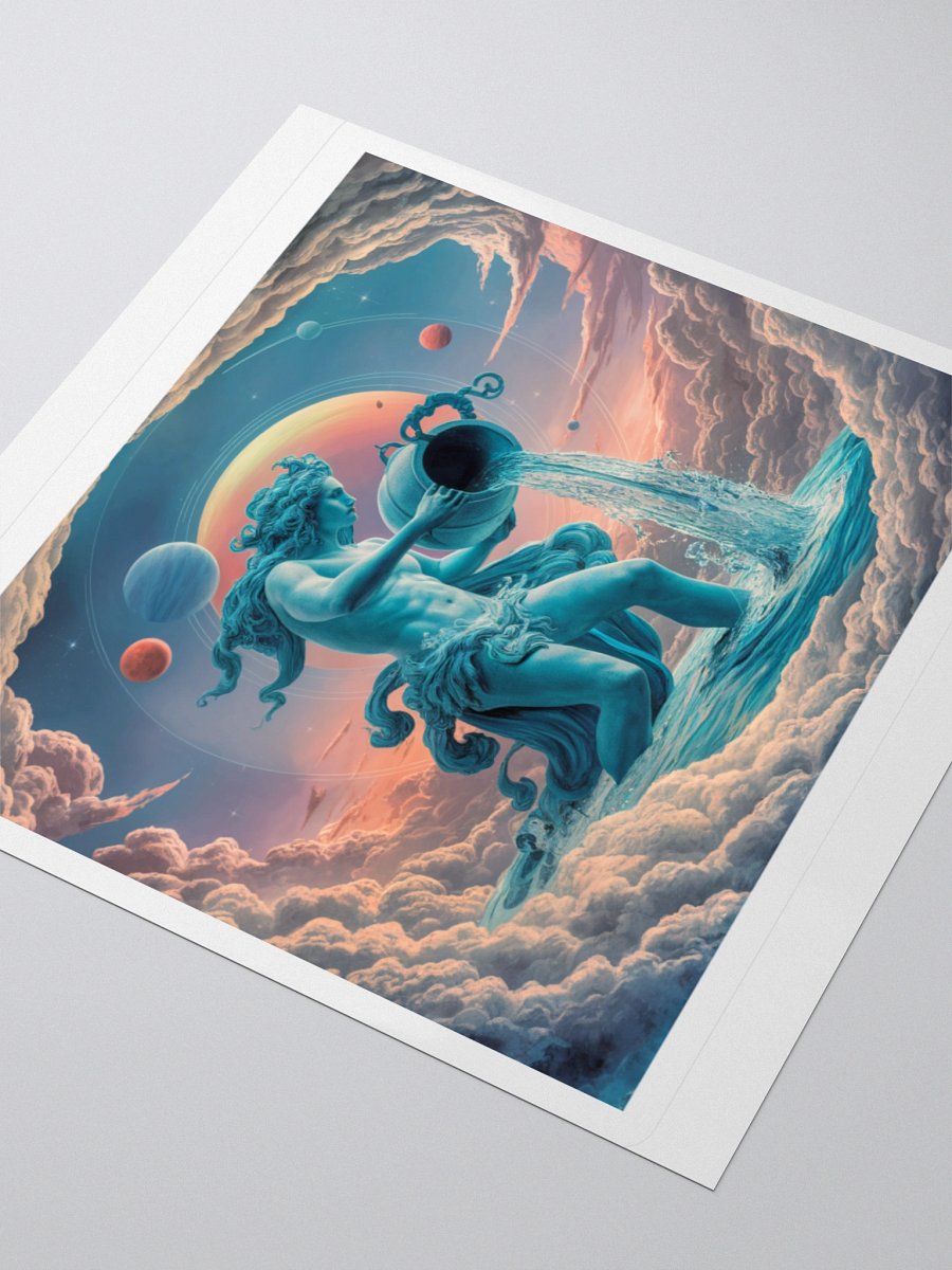 Aquarius Cosmic Vinyl Sticker - Unique Zodiac Art product image (7)