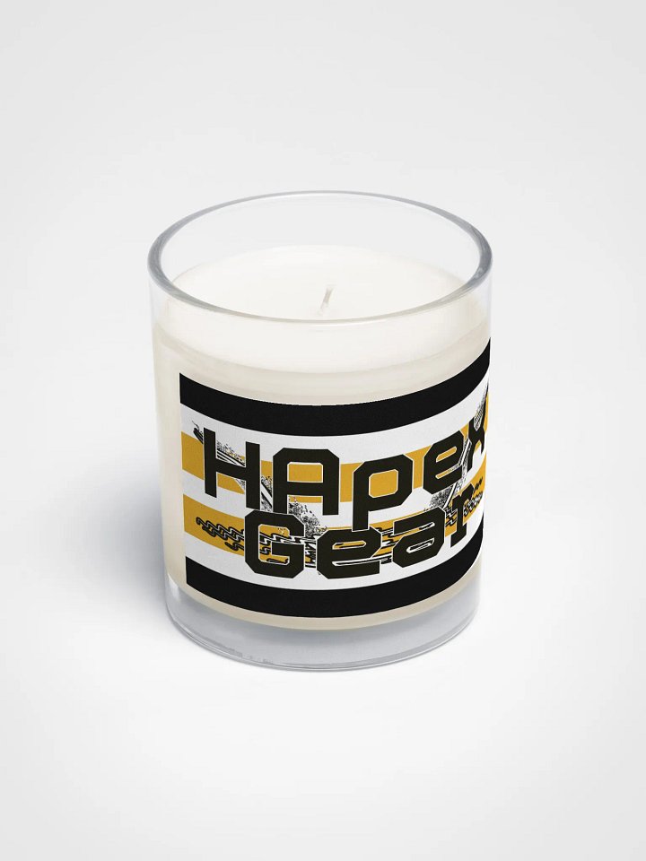 Black HApex Gear White Logo - Soy Wax Candle In A Clear Glass Jar product image (2)
