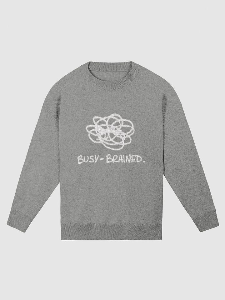 BUSY-BRAINED (lg. design, grey and white) knitwear relaxed crewneck product image (4)