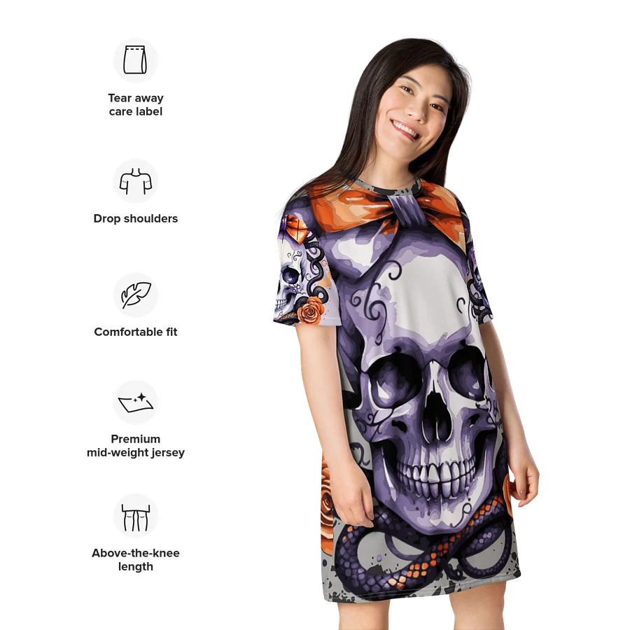 Coquette Style Skull and Snake T-Shirt Dress product image (15)