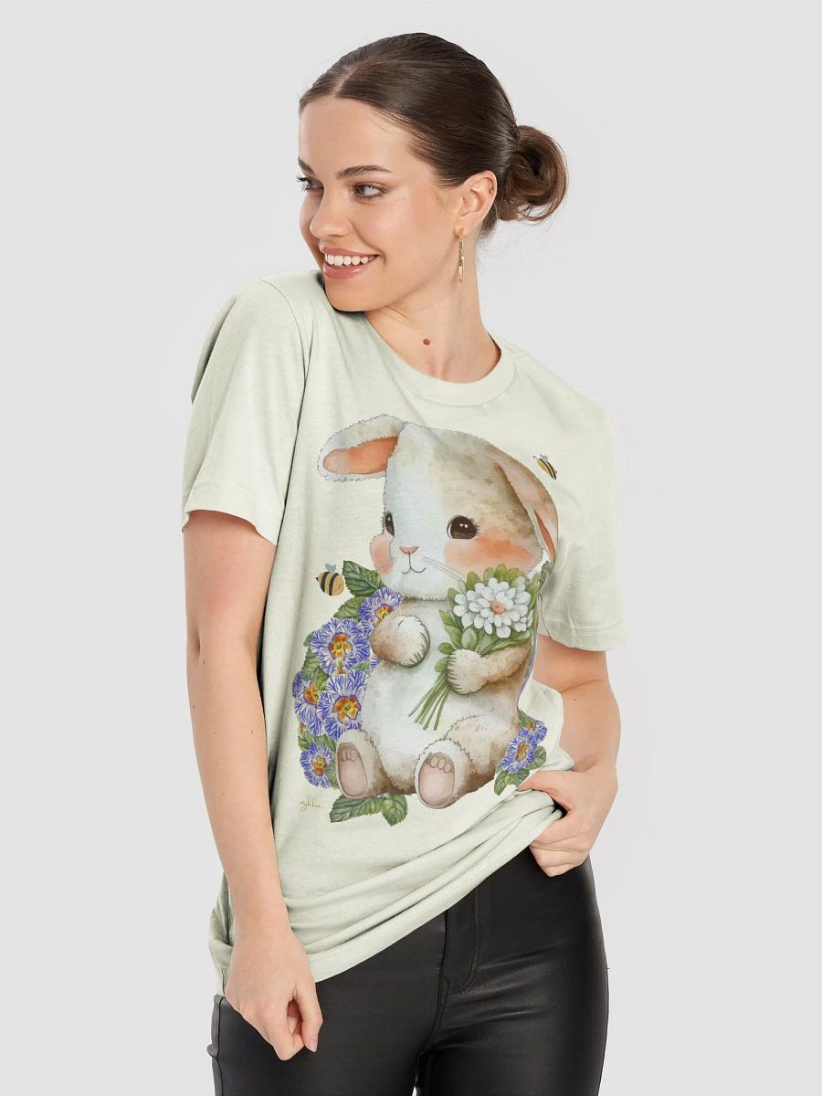 Garden Whispers: Bunny and the Primula Zebra Blues Tee | Bella+Canvas Supersoft, Double-Sided Design product image (8)