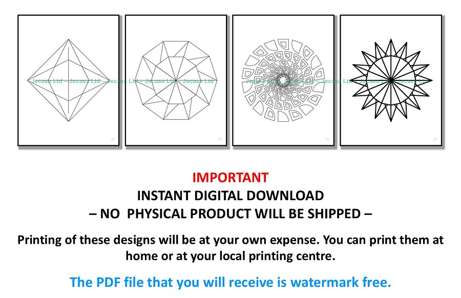 100 Geometric Mandala Coloring Pages | PDF | Digital File | Series GM2025 Vol. 3 product image (7)