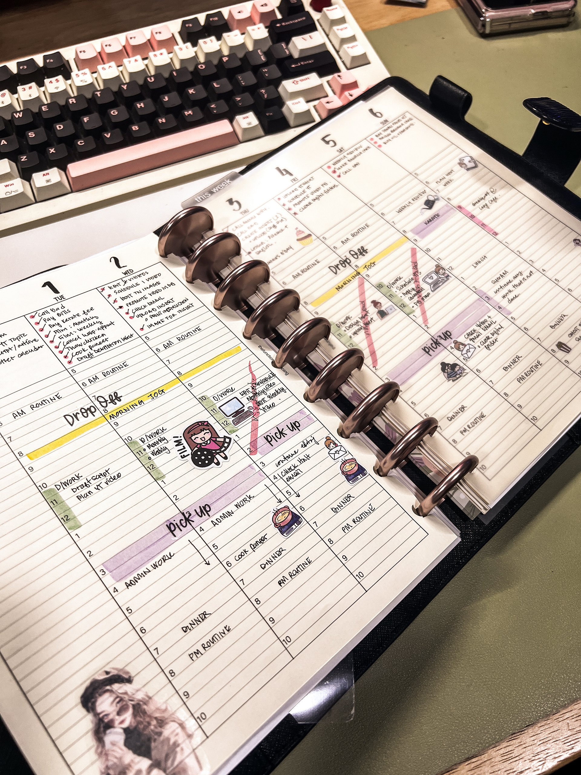 Undated Vertical Weekly Hourly Layout | A5 size product image (3)