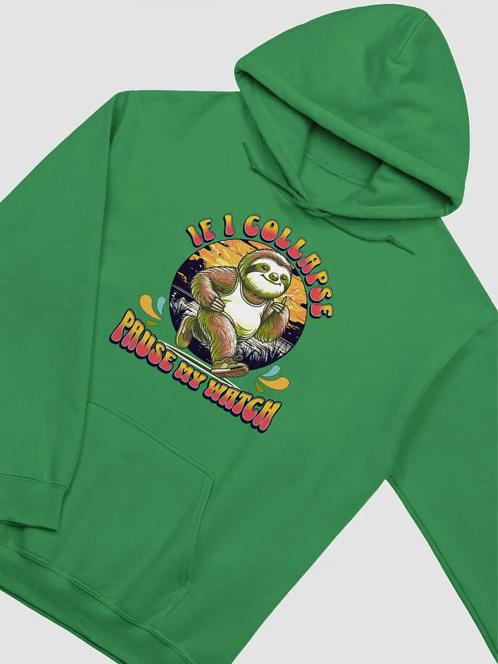 If I Collapse Pause My Watch Runner Sloth Sunset Hoodie product image (2)