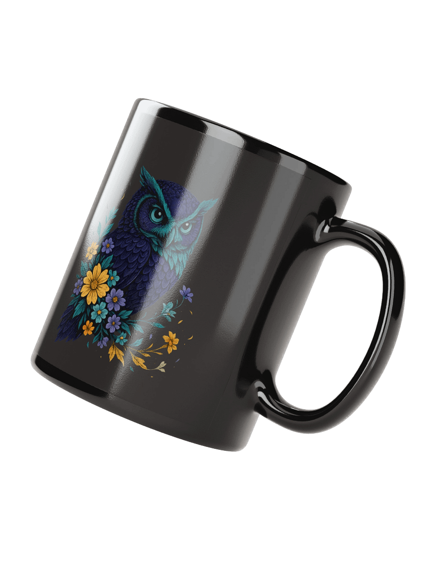 Dark Owl Mug With Floral Night Garden Aesthetic product image (4)