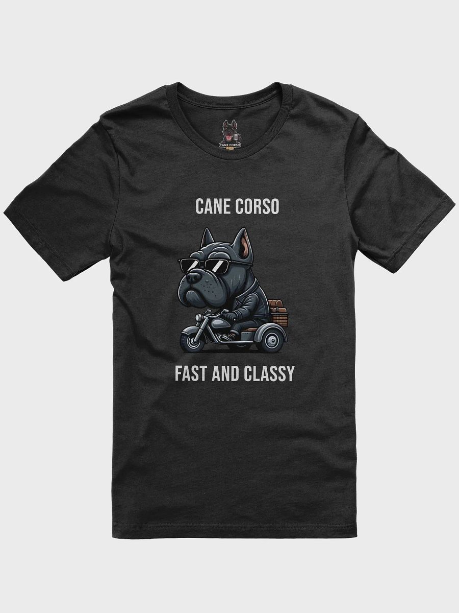 Cane Corso T-shirt: Fast and Classy on an Old-School Ride ! product image (1)
