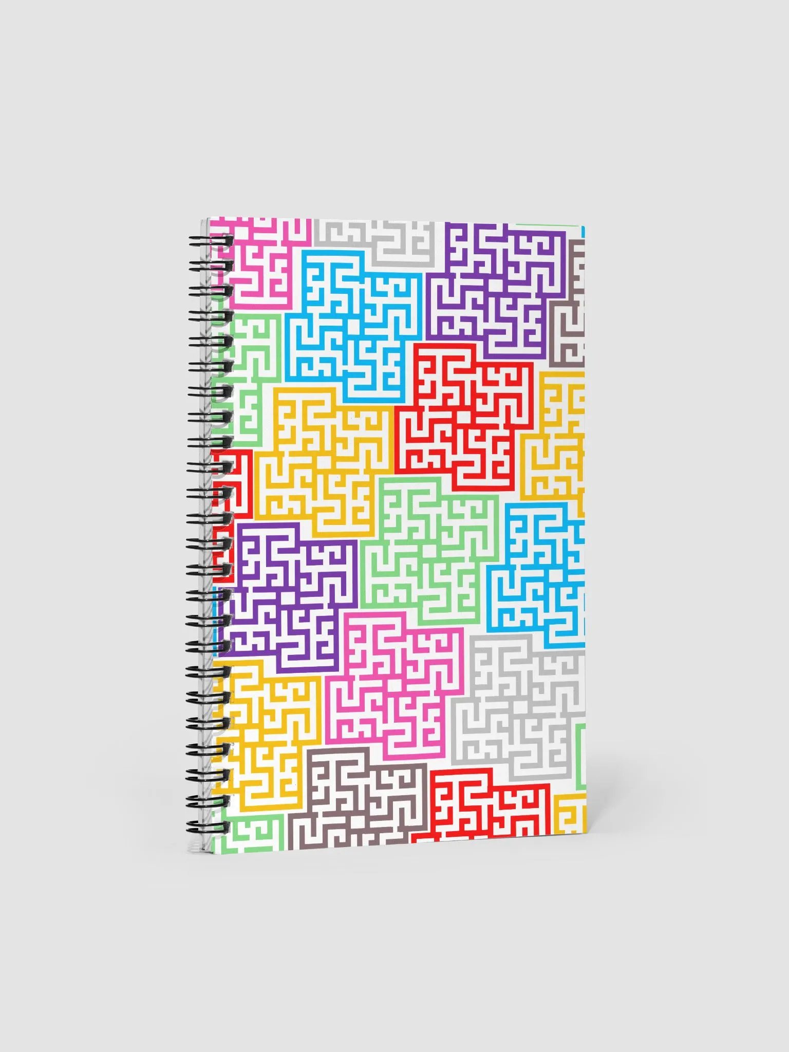 Disjointed Locked Multi-colored Mazes - Geometric Design Spiral Notebook product image (1)