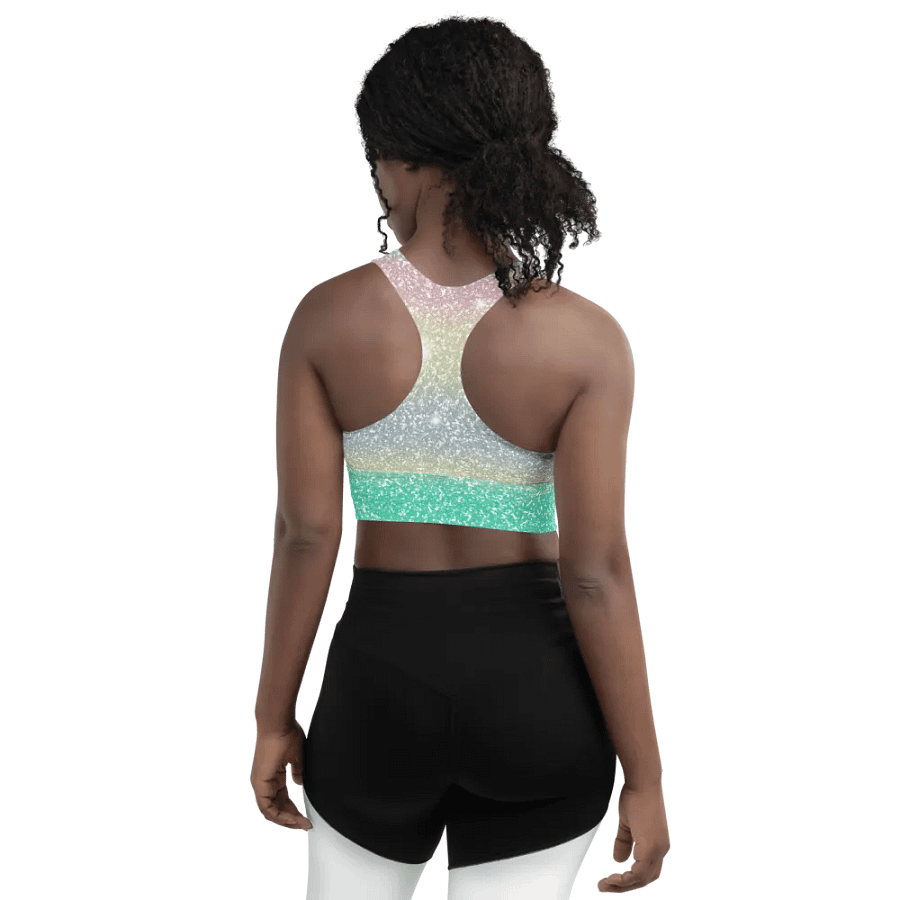 Glitter Unicorn Texture Design Longline Sports Bra product image (5)